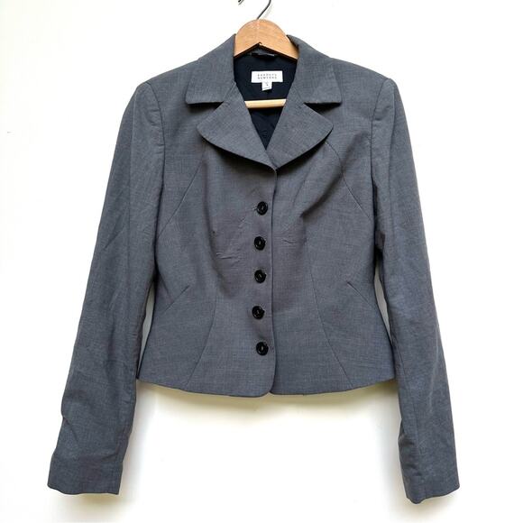 Barney’s New York Grey Fitted Black Button Blazer  sz 42 - Picture 1 of 8
